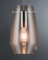 Moderne hanglamp met rookglas en chroom metaal voor stijlvolle binnenverlichting