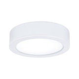 Round white LED ceiling light made of plastic with energy-saving illumination for living spaces