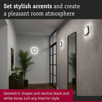 Modern black and white geometric wall lights creating stylish room lighting and interior decoration accents
