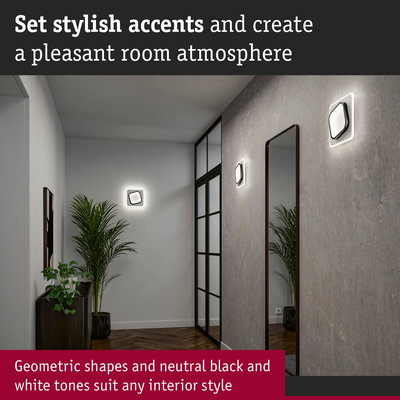 Modern black and white geometric wall lights creating stylish room lighting and interior decoration accents