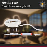 MaxLED Flow warm witte LED-strip met voeding en montagemateriaal voor eenvoudige installatie thuis