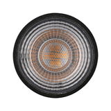 Rundes LED-Spotlicht mit schwarzem Rahmen und strukturiertem Glas für moderne Innenbeleuchtung
