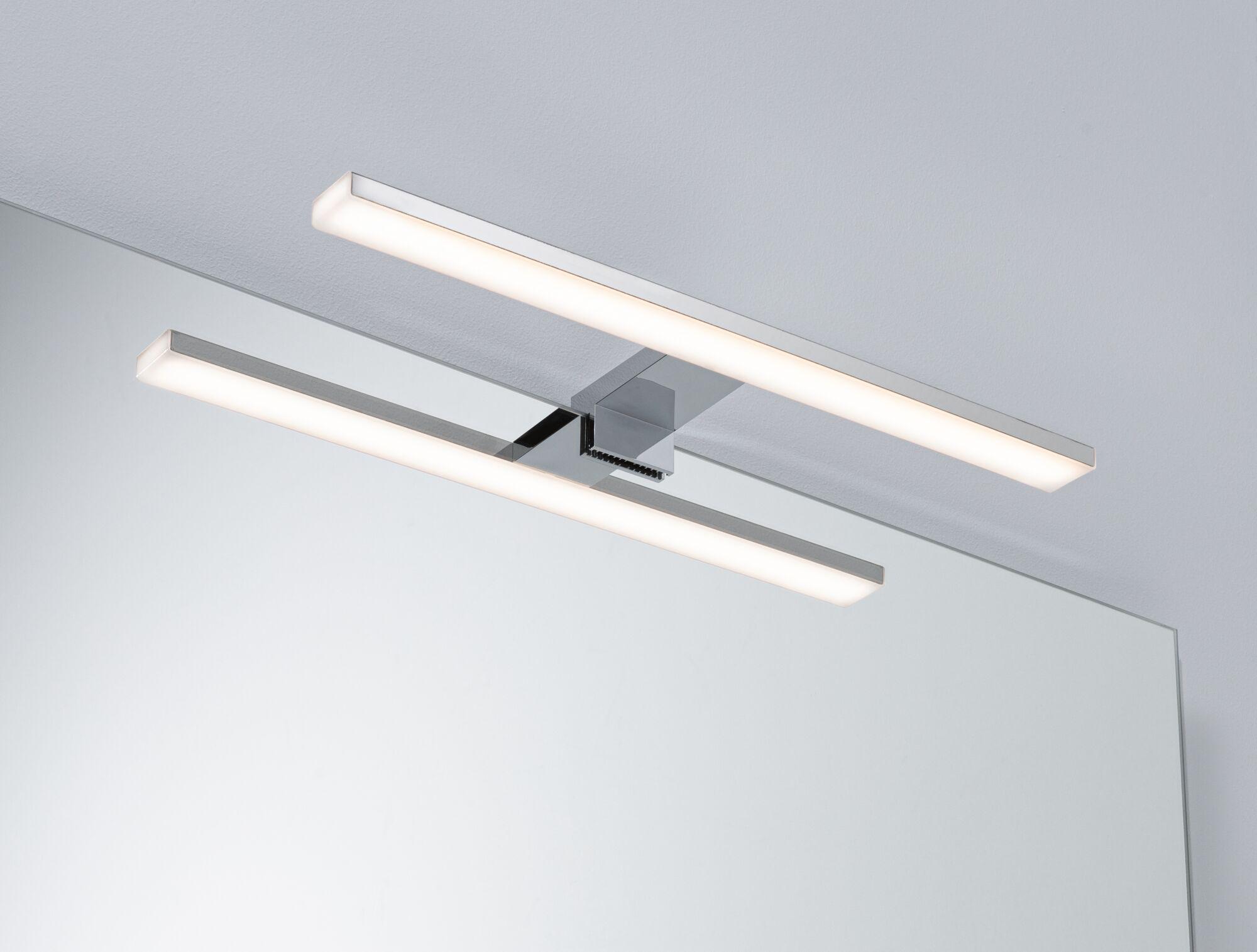 Moderne LED-spejllampe i krom med varmt hvidt lys til badeværelsesbelysning
