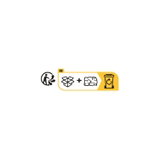 Symbole d'élimination pour carton et papier dans zone jaune avec poubelle et icône recyclage