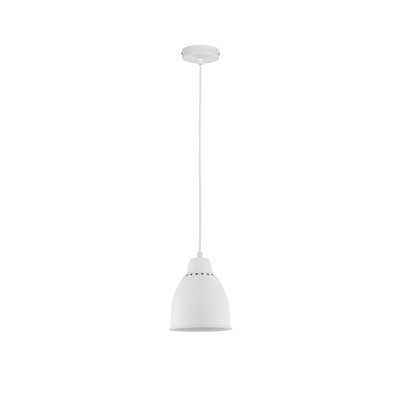 Suspension blanche en métal avec design épuré et trous de ventilation pour éclairage intérieur moderne