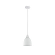 White metal pendant lamp with simple design and ventilation holes for modern interior lighting