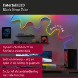 Flexibele zwarte LED-neonbuis met dynamisch RGB-licht voor sfeervolle kamerinrichting