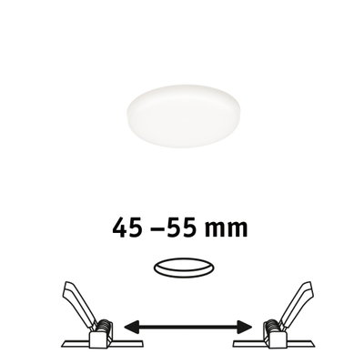 Plafonnier LED rond blanc avec taille d'installation 45-55 mm pour éclairage économique