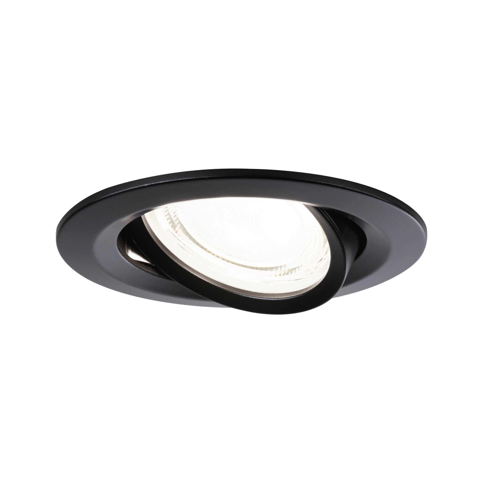 Black metal recessed spotlight with adjustable LED lamp for versatile ceiling lighting