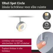 URail Spot Circle grijze dimbare LED-spot met instelbare lichtkleur en DIP-schakelaar