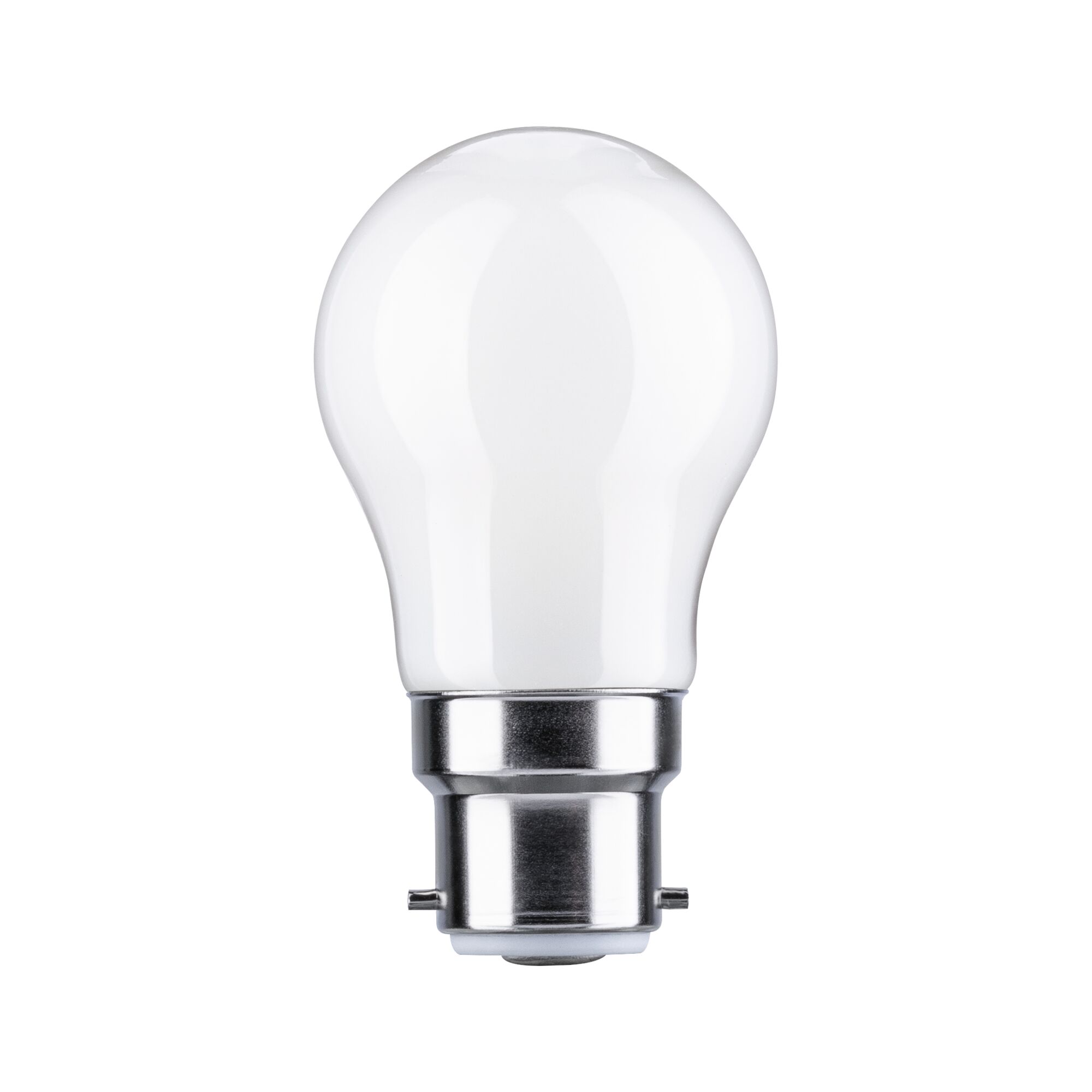 Standard 230 V Sphérique LED B22d 470lm 4,7W 2700K gradable Opale Ampoule LED blanche avec base métallique, éclairage économique pour usage domestique