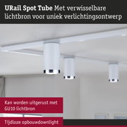 Witte metalen URail Spot Tube met verwisselbare lichtbron voor moderne plafondverlichting