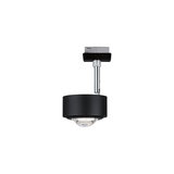 Spot LED noir en métal avec verre transparent et support réglable pour système sur rail