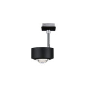 Schwarze LED-Deckenleuchte aus Metall mit klarem Glasdiffusor für moderne Innenbeleuchtung