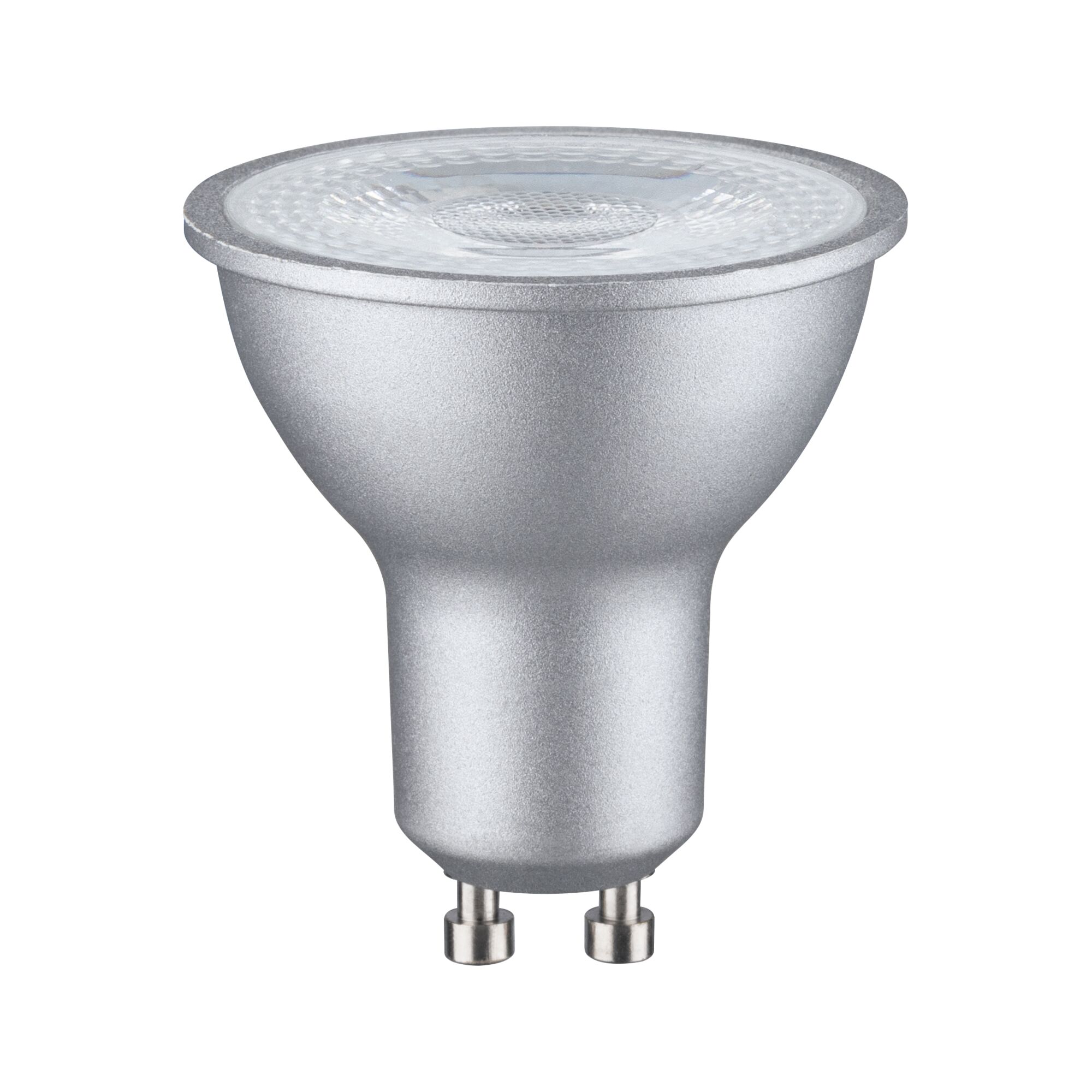 Standard 230V LED Reflektor GU10 750lm 8W 2700K dimmbar Chrom matt Silberne LED-Reflektorlampe mit GU10-Sockel aus Aluminium für energiesparende Beleuchtung