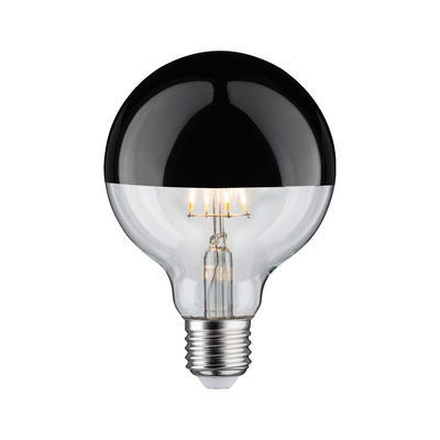 Ampoule LED avec revêtement miroitant noir en verre, filament LED, éclairage économique