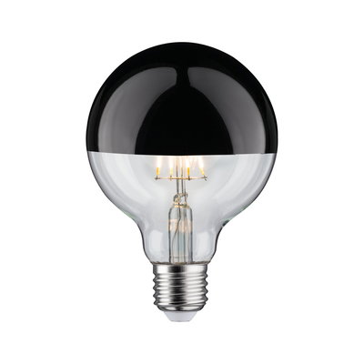 LED filament bulb with black half-mirror glass coating, energy-saving light bulb design