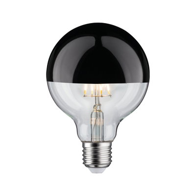 Glühbirne mit schwarzer Halbspiegelbeschichtung aus Glas, LED-Filament, energiesparende Leuchte