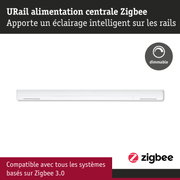 Alimentation centrale URail Zigbee blanche avec fonction dimmable pour éclairage intelligent sur rails