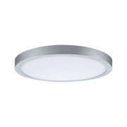 Rundes LED-Deckenlicht aus silbernem Aluminium mit weißem Diffusor für moderne Raumbeleuchtung