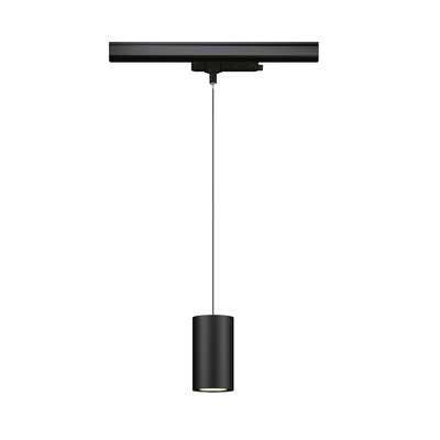 Schwarze LED-Pendelleuchte aus Metall mit zylindrischem Design für moderne Innenbeleuchtung