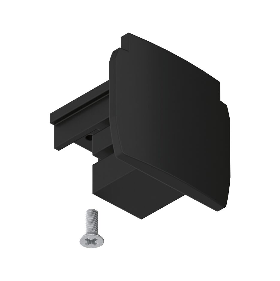 ProRail3 Connecteur Extrémités Kit de 1 35x32,5mm Noir Embout noir en plastique avec vis pour systèmes de rails, accessoire pour éclairage LED