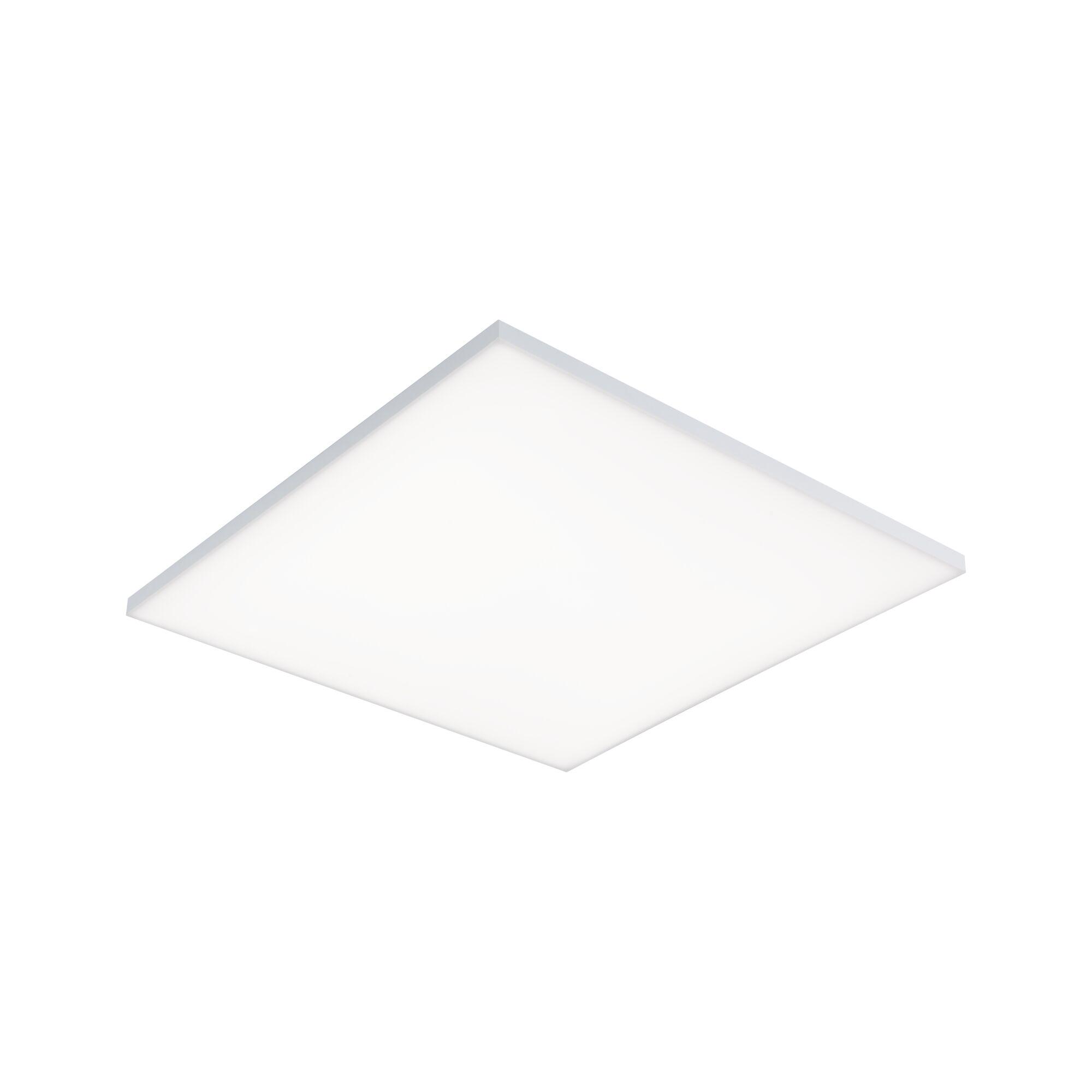 Flaches quadratisches LED-Deckenpanel in Weiß für moderne Raumbeleuchtung und energiesparende Lichtlösung.