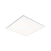 Flaches quadratisches LED-Deckenpanel in Weiß für moderne Raumbeleuchtung und energiesparende Lichtlösung.