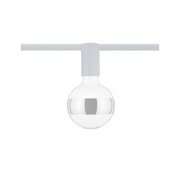 Spot sur rail blanc moderne avec globe en verre rond et bande argentée pour éclairage intérieur