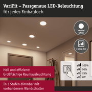 VariFit LED-Einbauleuchten in neutralweiß mit 3-Stufen-Dimmung über Wandschalter für effiziente Raumbeleuchtung