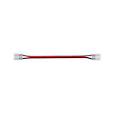 Electrical connector cable with red and black wires and transparent plugs for LED lighting systems