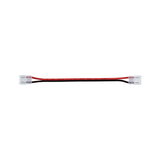 Electrical connector cable with red and black wires and transparent plugs for LED lighting systems
