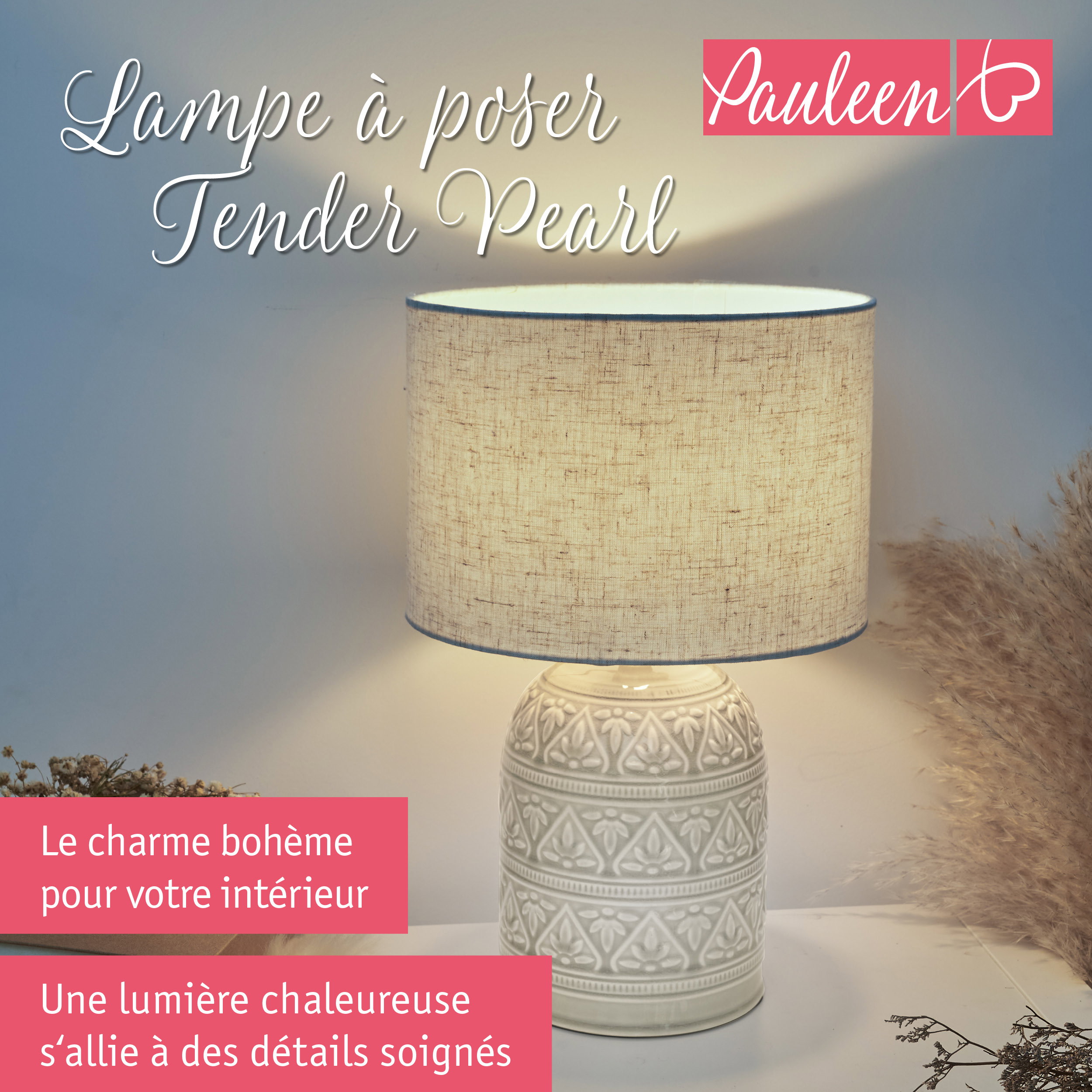 Paulmann Pauleen Lampe à poser Tender Pearl E14 max. 20W Beige