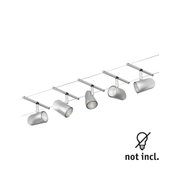 Spot LED câble en métal blanc moderne avec têtes réglables pour un éclairage d'intérieur flexible