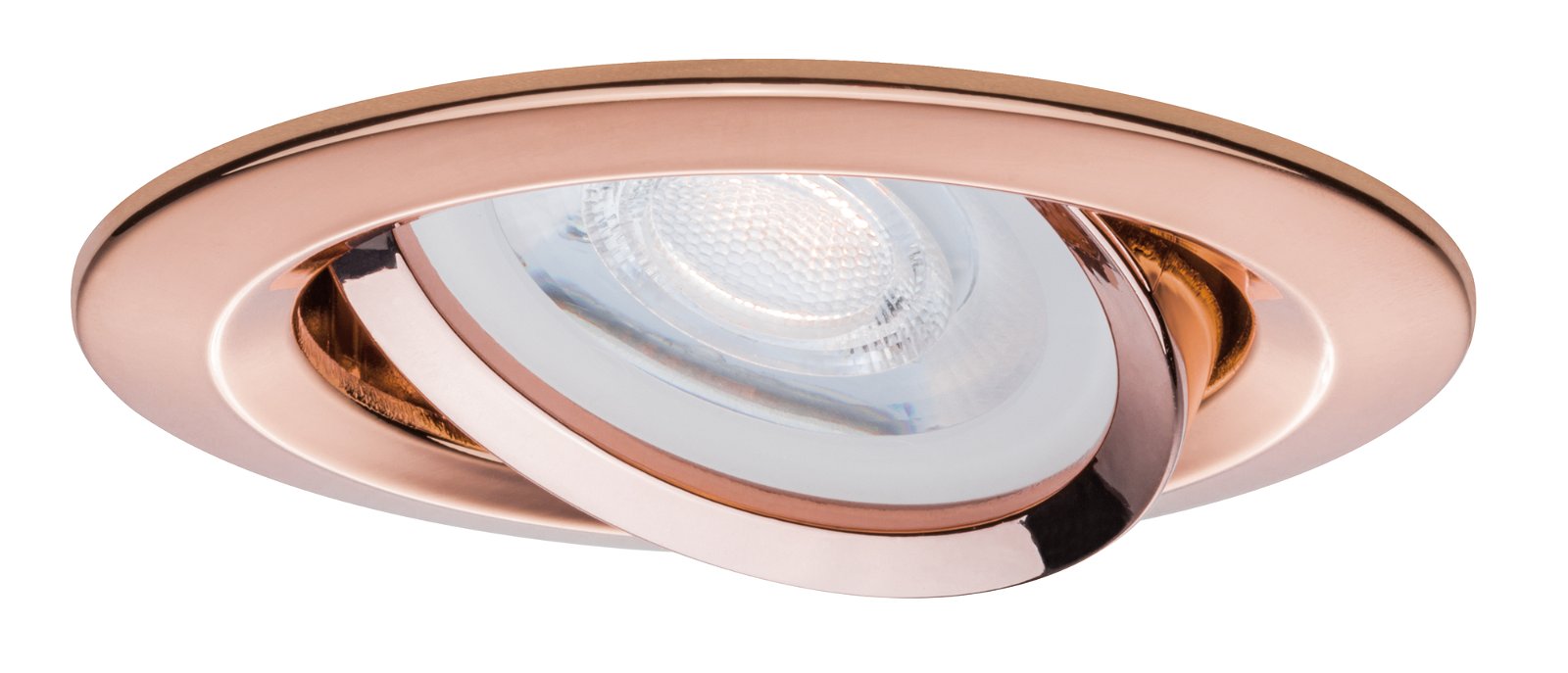 Recessed luminaire LED Nova IP23 round 7 W GU10 rosé gold 3-piece set, dimmable and swivelling