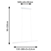 White metal LED pendant light with adjustable height and minimalist design for modern interiors