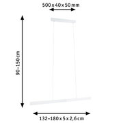 Suspension LED blanche en métal avec hauteur réglable et design minimaliste pour intérieurs modernes