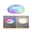 Plafonnier LED Rainbow With rainbow effect RGBW+ 1600lm 230V 22W gradable Chrome/Blanc Plafonnier LED rond avec changement de couleur et boîtier en plastique blanc pour espaces modernes.