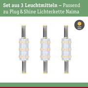 Set aus 3 warmweißen LED-Leuchtmitteln passend zur Plug & Shine Lichterkette Naima