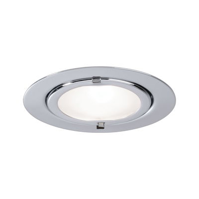 Spot encastré rond avec cadre chromé et diffuseur blanc pour éclairage LED moderne