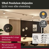 Moderne hanglamp Alejandro met warmwit LED-licht en geïntegreerde 3-staps dimfunctie voor woonruimtes