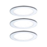 Drei weiße LED-Einbaustrahler mit Aluminiumrahmen für energiesparende Deckenbeleuchtung