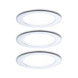 Tre hvide LED-indbygningsspots med aluminiumsramme til energibesparende loftsbelysning