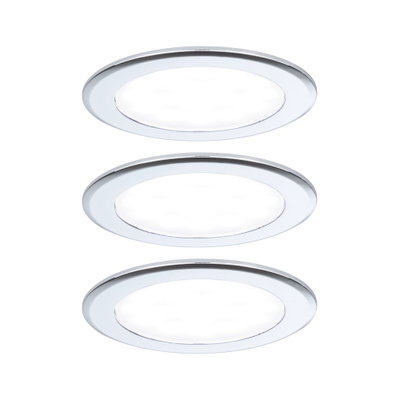Tre hvide LED-indbygningsspots med aluminiumsramme til energibesparende loftsbelysning