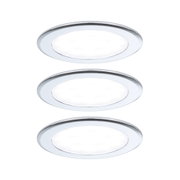 Drei weiße LED-Einbaustrahler mit Aluminiumrahmen für energiesparende Deckenbeleuchtung