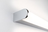 Modernes LED-Wandlicht mit weißem Diffusor und silbernem Metallgehäuse für Innenbeleuchtung