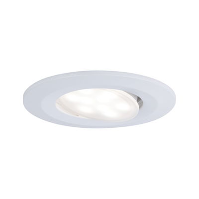 Spot encastré LED rond blanc en plastique avec tête orientable pour intérieur
