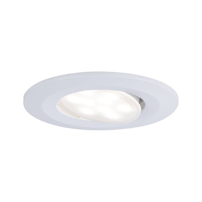 Spot encastré LED rond blanc en plastique avec tête orientable pour intérieur