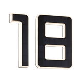 Modern house number 18 with black solar panels and white LED frame for outdoor lighting