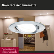 Nova recessed luminaire in white metal with swivel spots for optimal room lighting
